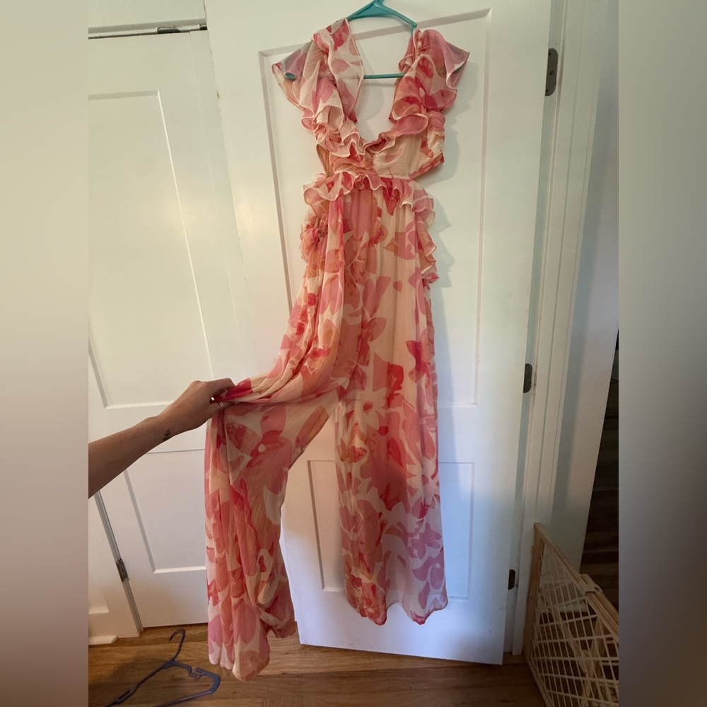 ASOS Pink Floral Jumpsuit